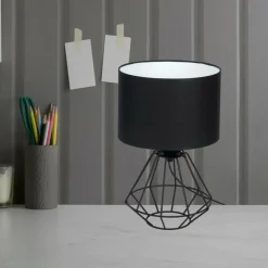 Sklep Kaja Loftowa lampka stołowa z czarno-białym abażurem MLP4792 z serii COLIN | Kaja Ośw