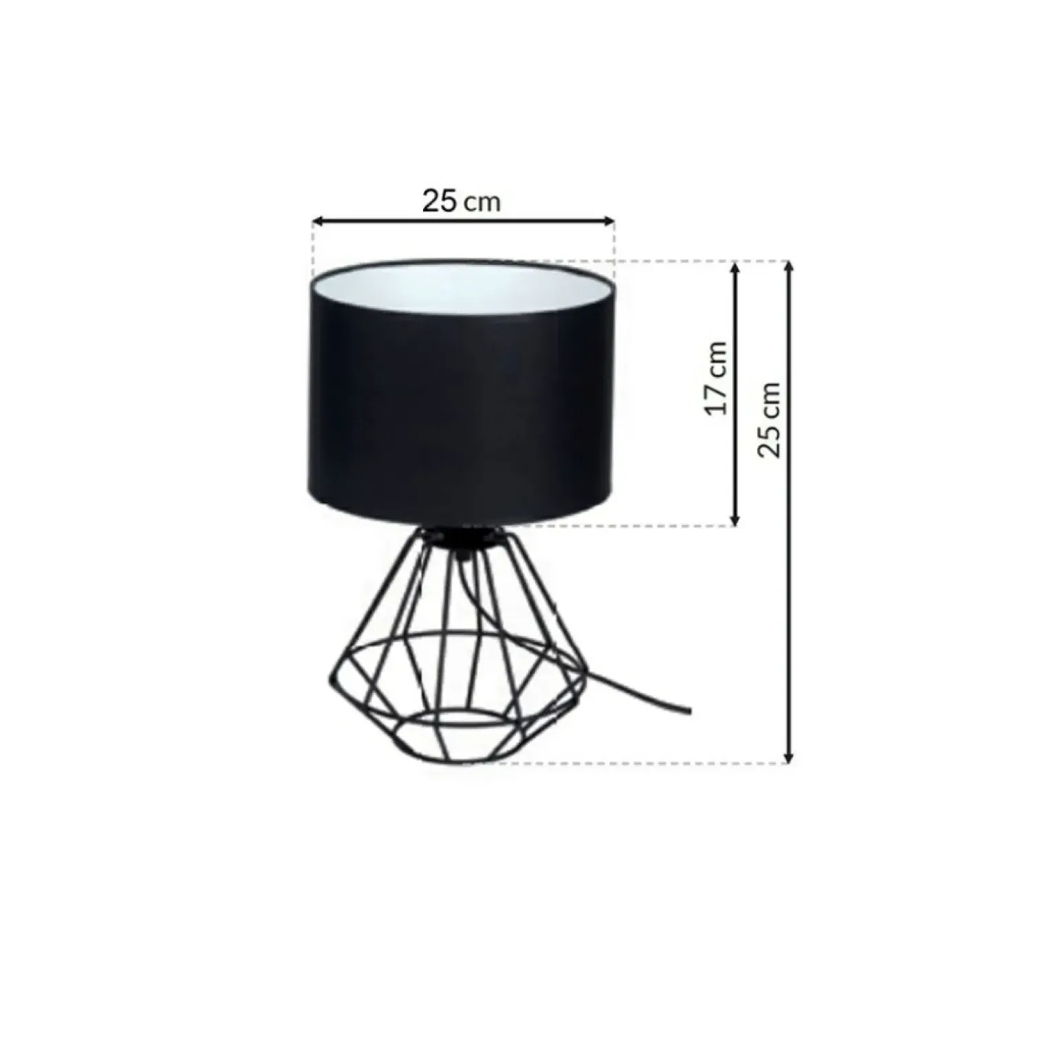 Sklep Kaja Loftowa lampka stołowa z czarno-białym abażurem MLP4792 z serii COLIN | Kaja Ośw