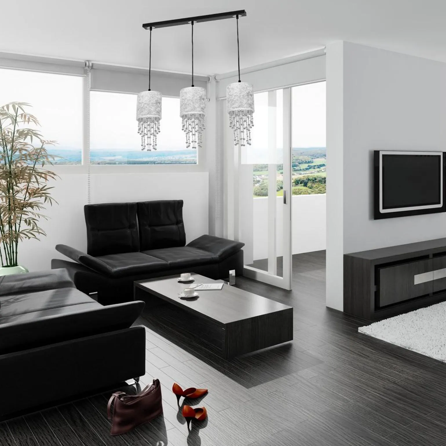 Sklep Kaja Luksusowa lampa wisząca w srebrnym kolorze MLP6435 z serii ALMERIA | Kaja Oświet