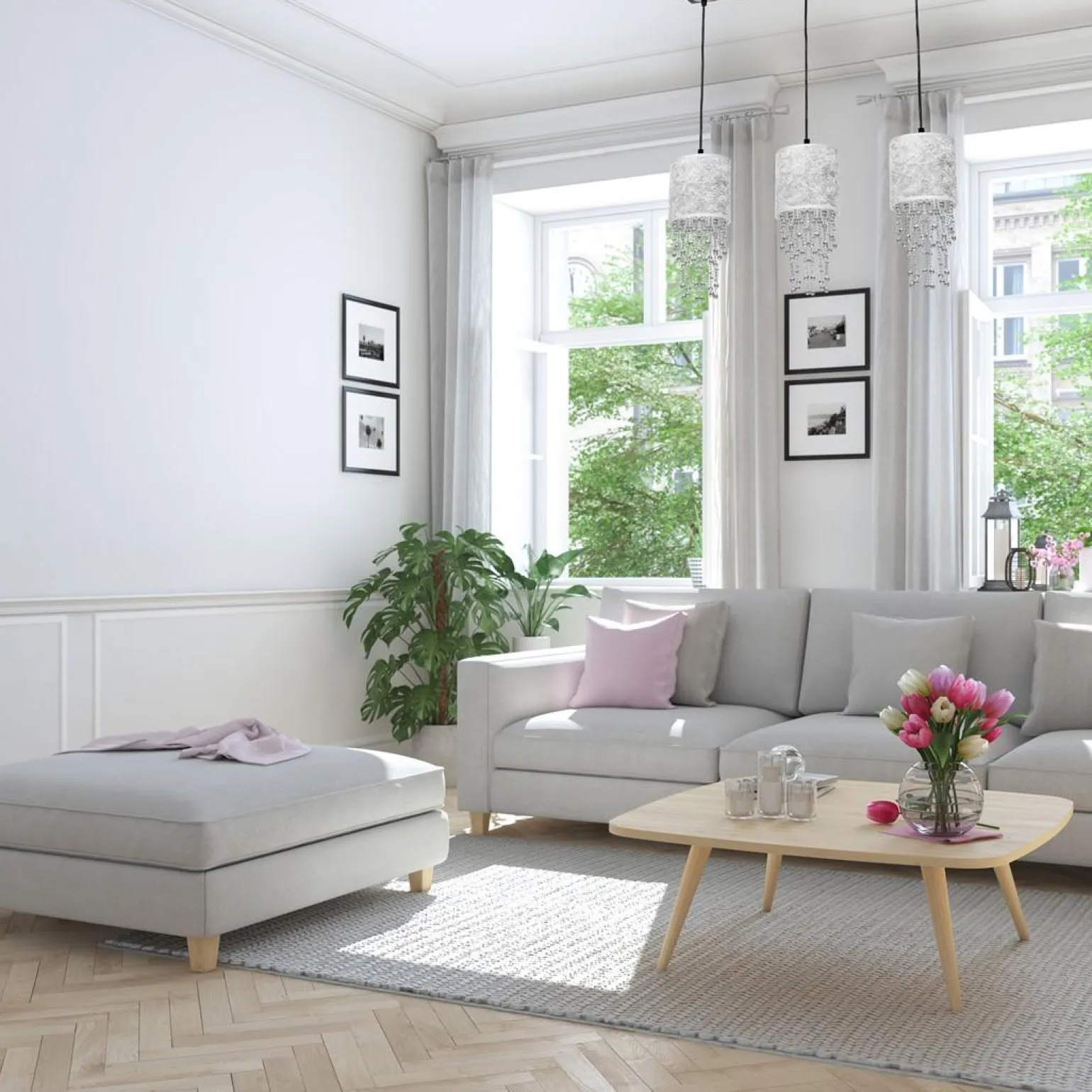 Sklep Kaja Luksusowa lampa wisząca w srebrnym kolorze MLP6435 z serii ALMERIA | Kaja Oświet