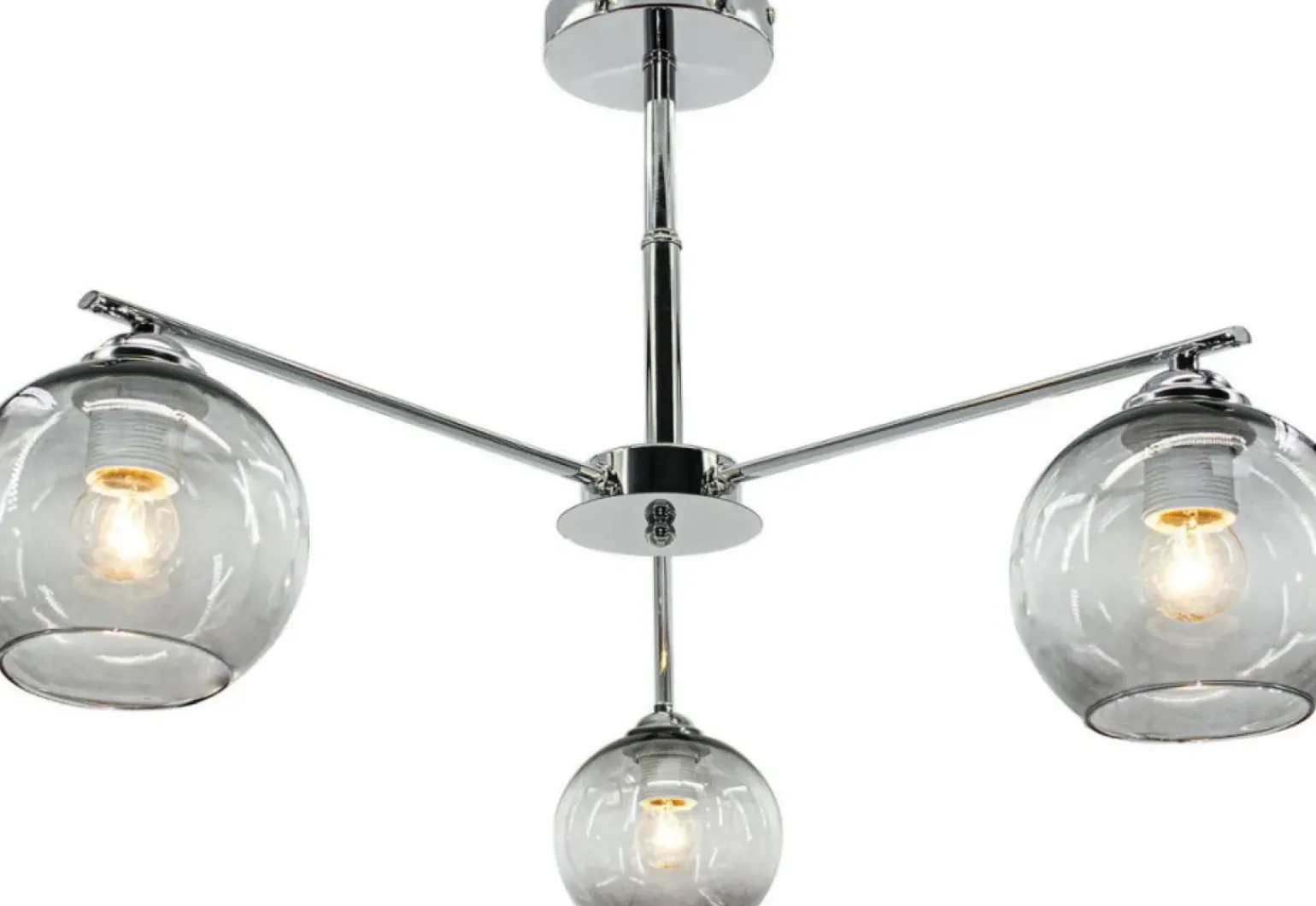 Discount Lustrzany żyrandol z przezroczystymi kloszami 1859/3 8C | Kaja Żyrandole Nowoczesne