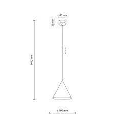 Best Mała, biała lampa wisząca do kuchni ⌀19cm TK 10007 CONO | Kaja Żyrandole Nowoczesne