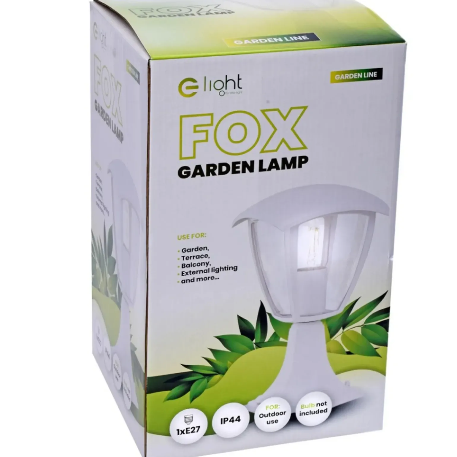 Sklep Kaja Mała, biała latarenka ogrodowa, niska lampa EKO3513 FOX | Kaja