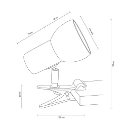 Sklep Kaja Mała, biało-brązowa lampka biurkowa na klips 2224174WK SVENDA | Kaja