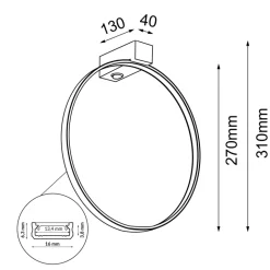 Sklep Kaja Mała, ledowa obręcz na ścianę ⌀27cm 3000K ANT 4306 AGARO | Kaja