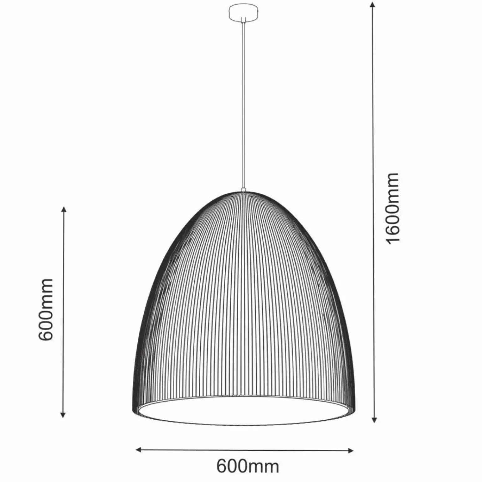 Best Sale Matowa, kopułowa lampa wisząca 60x60cn ANT 5029 GANDRA | Kaja Żyrandole Nowoczesne