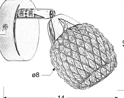 Sklep Kaja Mały kinkiet z kryształowym kloszem 91-06868 CLEAR | Kaja Oświetlenie