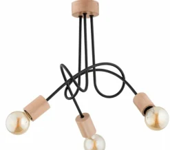 Clearance Metalowa lampa sufitowa z drewnianymi oprawkami AL 27433 TANGO | Kaja Żyrandole Nowoczesne