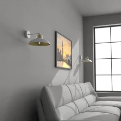 Sklep Kaja Metalowy kinkiet ścienny ze złotym wnętrzem MLP7702 z serii FELIX | Kaja Oświetl