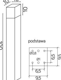 Sklep Kaja Metrowa lampa ogrodowa, geometryczna CB-MAX 1000 AL z serii CUBE MAX | Kaja Oświ