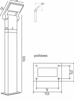 Sklep Kaja Metrowa lampa ogrodowa, regulowana 11702-1000 DG z serii NEO | Kaja Oświetlenie