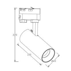 Sklep Kaja 2-metrowa listwa 3-fazowa zestaw LP-732 4W BK SET z serii ICE SET