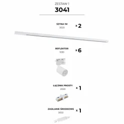 Sklep Kaja 2-metrowy komplet szyny z reflektorami, do salonu ZM 3041 | Kaja