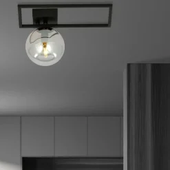 Best Sale Minimalistyczna, czarna lampa sufitowa z kulą 1131/1D IMAGO | Kaja Żyrandole Nowoczesne