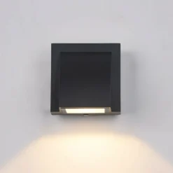 Sklep Kaja Minimalistyczna, czarna lampa elewacyjna PL-436B EDGAR | Kaja