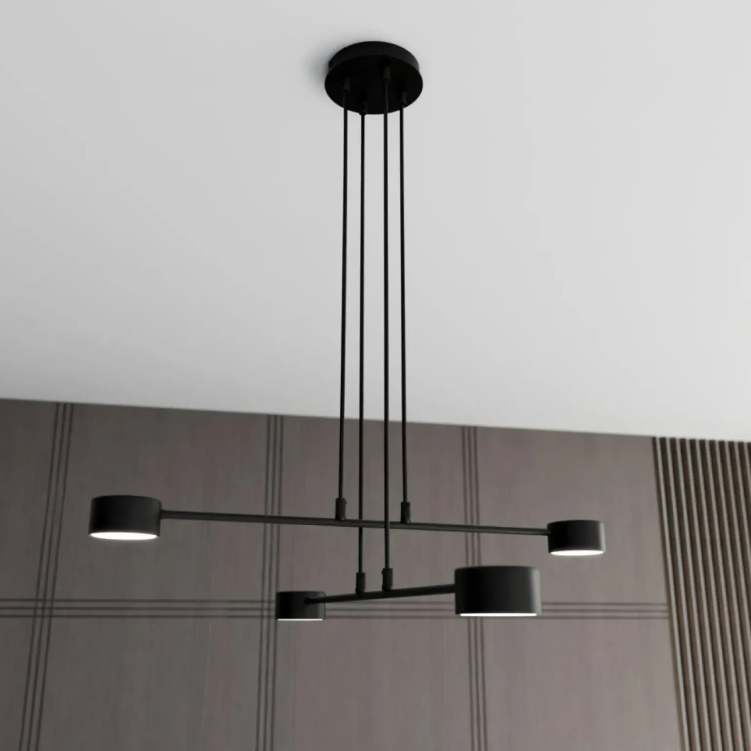 Store Minimalistyczna, industrialna lampa wisząca 1339/4 MODUS | Kaja Żyrandole Nowoczesne