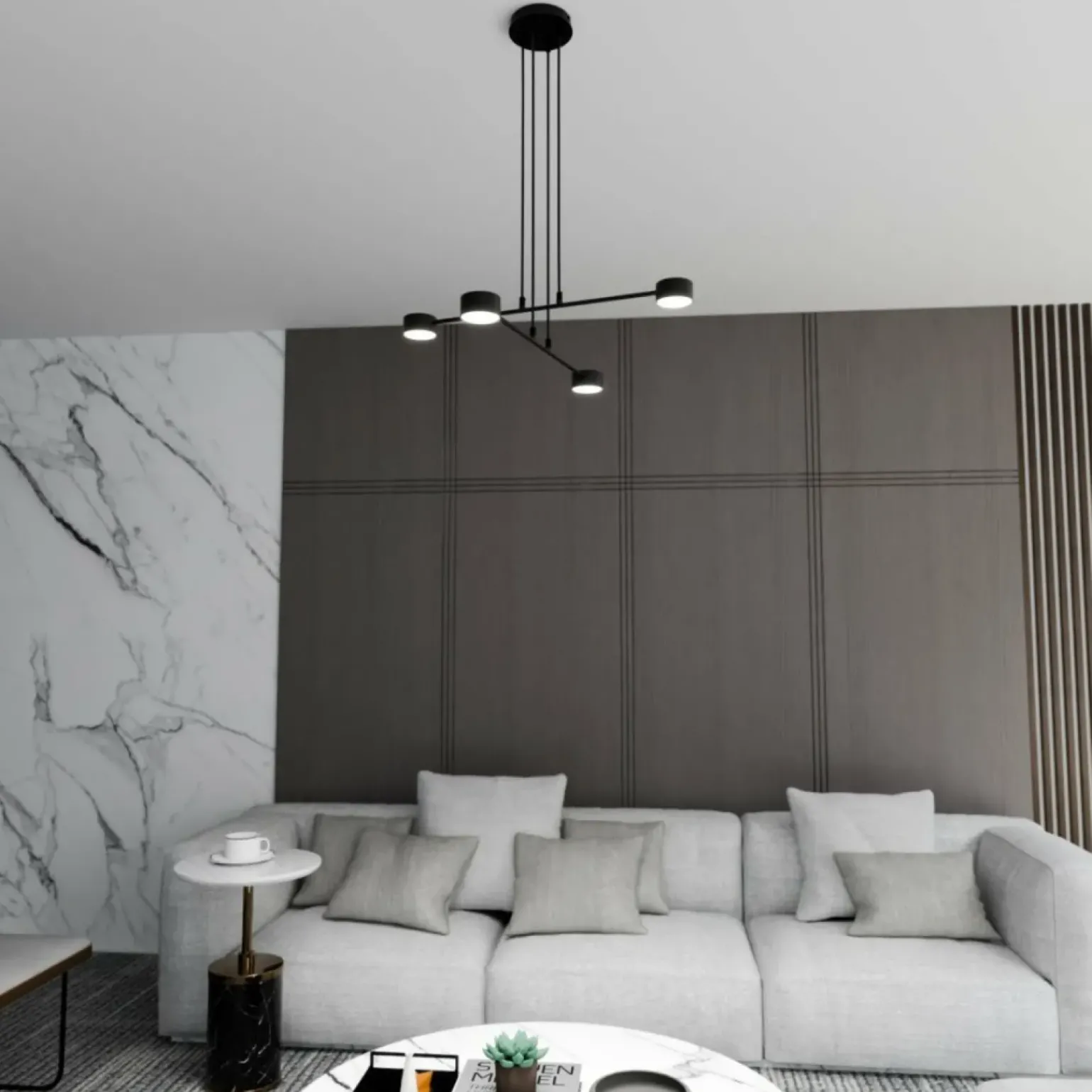 Store Minimalistyczna, industrialna lampa wisząca 1339/4 MODUS | Kaja Żyrandole Nowoczesne