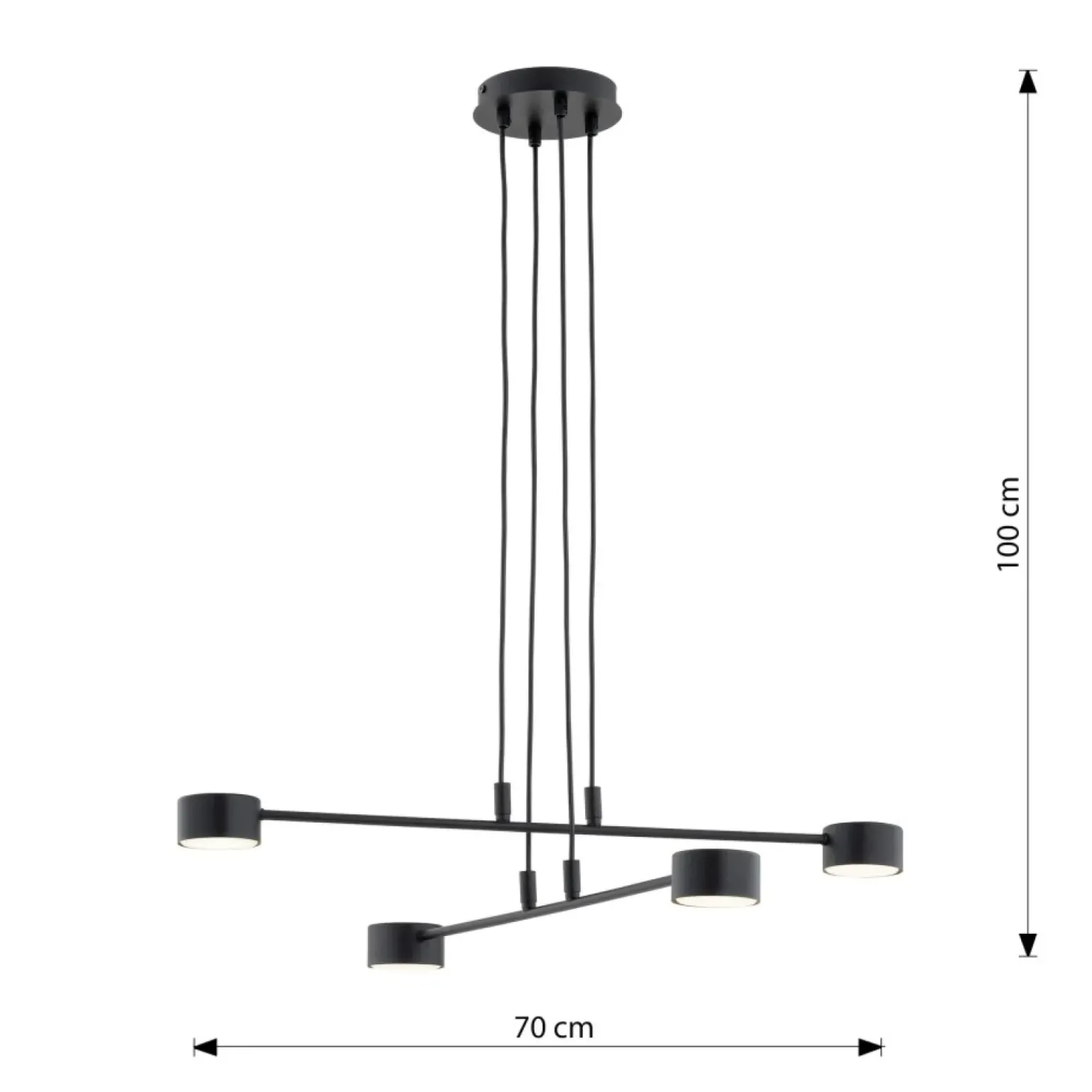 Store Minimalistyczna, industrialna lampa wisząca 1339/4 MODUS | Kaja Żyrandole Nowoczesne