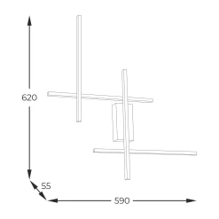 Sklep Kaja Minimalistyczna lampa ścienna LED 22009W4-BK/GD EDGE | Kaja