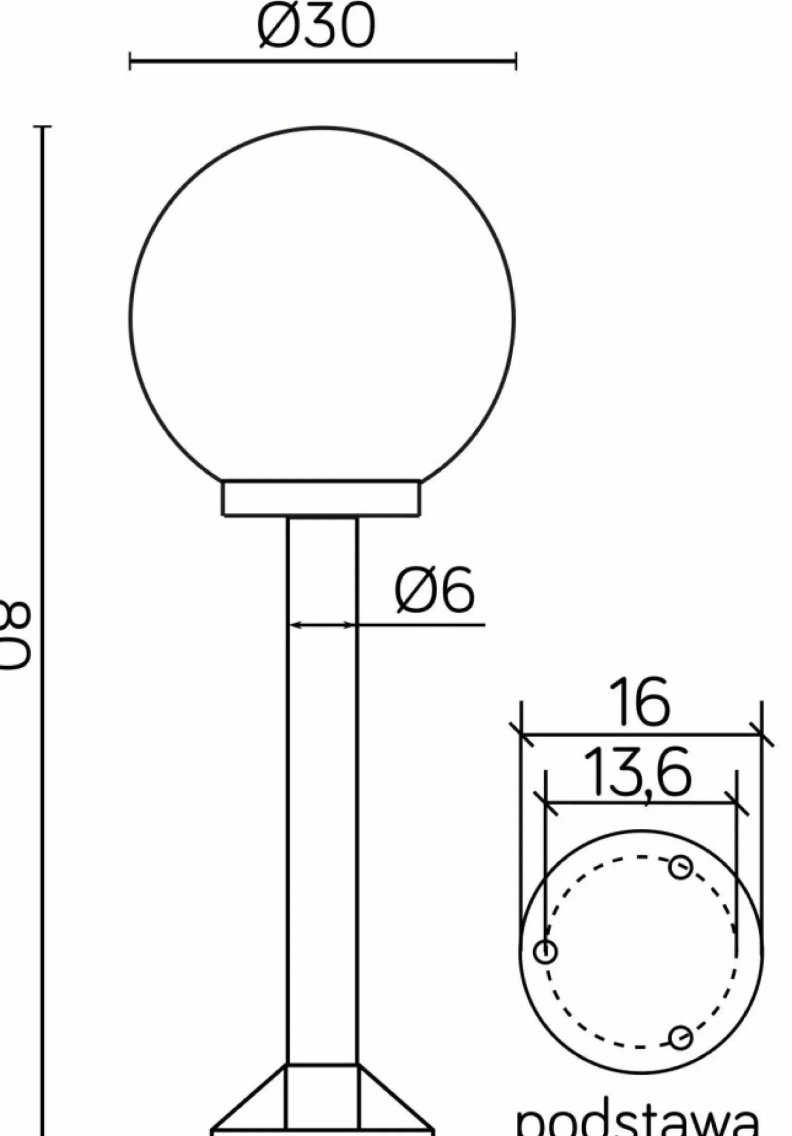 Sklep Kaja Minimalistyczna lampa do każdego ogrodu K 5002/3/K 300 z serii KULE | Kaja Oświe