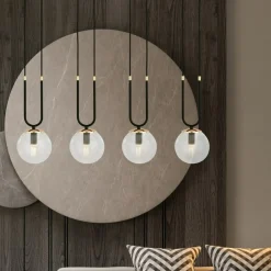 Sale Minimalistyczna lampa wisząca do jadalni 1114/4 GLAM | Kaja Żyrandole Nowoczesne