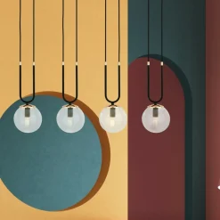 Sale Minimalistyczna lampa wisząca do jadalni 1114/4 GLAM | Kaja Żyrandole Nowoczesne