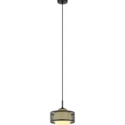 Best Minimalistyczna lampa wisząca ⌀20cm PND-55456-1M-BK z serii LOMICA Żyrandole Nowoczesne