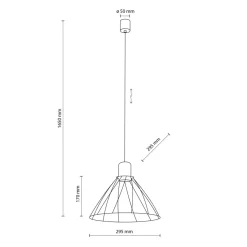 Store Minimalistyczna lampa wisząca z drutu TK 10160 MODESTO BLACK | Kaja Żyrandole Nowoczesne