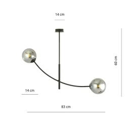 Fashion Minimalistyczna lampa z ciemnymi kloszami 1100/2 HUNTER | Kaja Żyrandole Nowoczesne