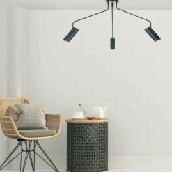 Online Minimalistyczna lampa z tubami LP-17001/3C BK FUTURO | Kaja Żyrandole Nowoczesne