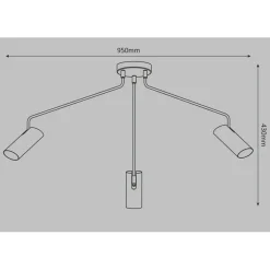 Online Minimalistyczna lampa z tubami LP-17001/3C BK FUTURO | Kaja Żyrandole Nowoczesne