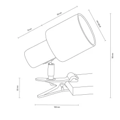 Sklep Kaja Minimalistyczna lampka biurkowa na klips 2236174WK TREEHOUSE | Kaja