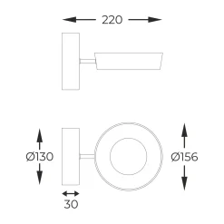 Sklep Kaja Minimalistyczna, ledowa lampa ścienna MB7170-1-3BGT LARA | Kaja