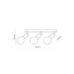 New Minimalistyczna listwa sufitowa do kuchni TK 4750 z serii SIMPLY WOOD Żyrandole Nowoczesne
