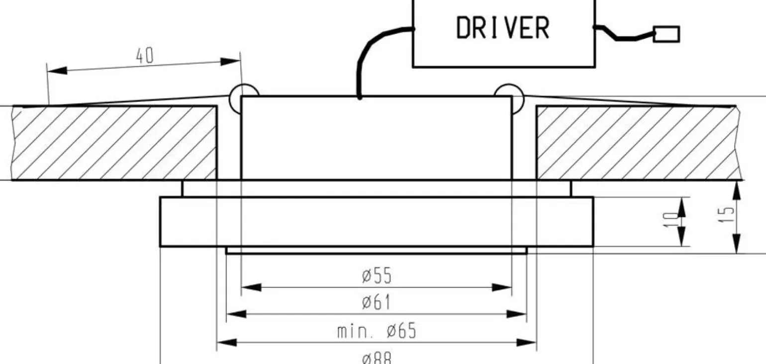 Sklep Kaja Minimalistyczna oprawa podtynkowa do korytarza 2227481 | Kaja Oświetlenie