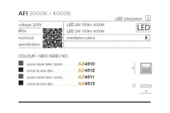 Sklep Kaja Minimalistyczna oprawa zewnętrzna LED 4000K AZ4511 AFI | Kaja