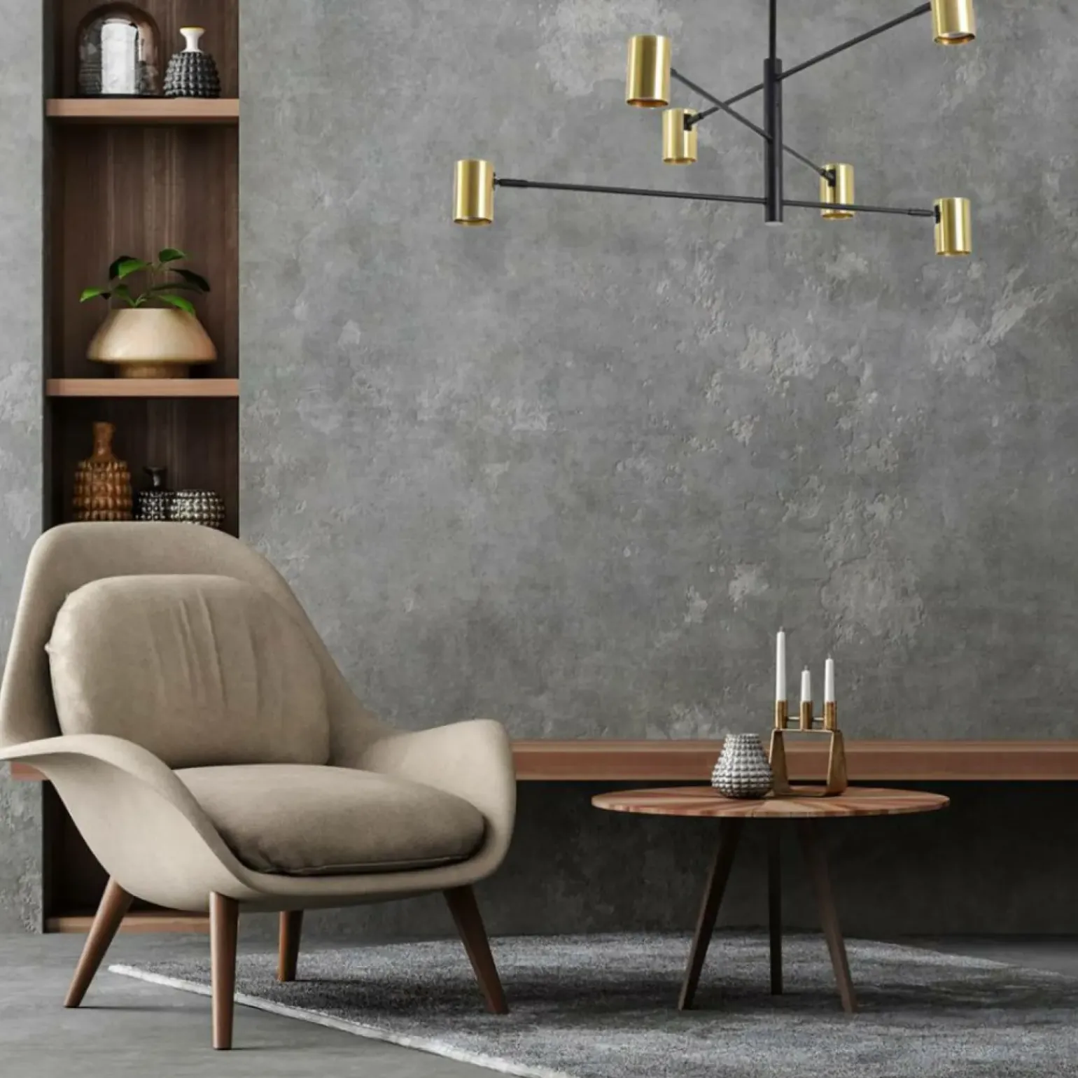 Store Minimalistyczna, regulowana lampa do salonu LP-731/6P GD z serii SNOW Żyrandole Nowoczesne