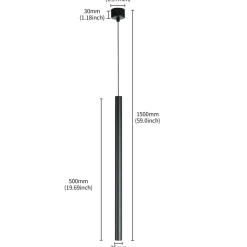Sale Minimalistyczna tuba z regulowanym zwisem LP-894/1P BK z serii LUNGO Żyrandole Nowoczesne