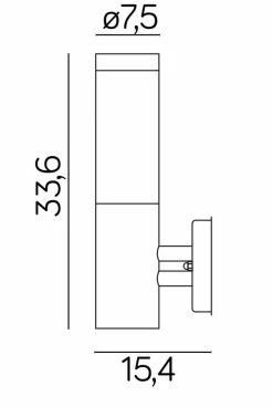 Sklep Kaja Minimalistyczny kinkiet elewacyjny, IP44 ST 025 BL z serii INOX | Kaja Oświetlen