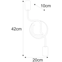 Sklep Kaja Minimalistyczny kinkiet na dwie żarówki K-4945 | Kaja Oświetlenie