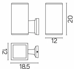 Sklep Kaja Minimalistyczny kinkiet zewnętrzny, na E27 8002 DG z serii ADELA | Kaja Oświetle