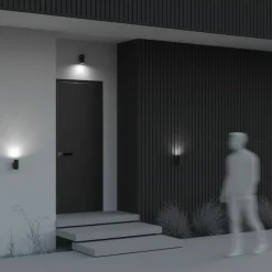 Sklep Kaja Minimalistyczny kinkiet zewnętrzny typu tuba O574WL-01GR serii BOWERY