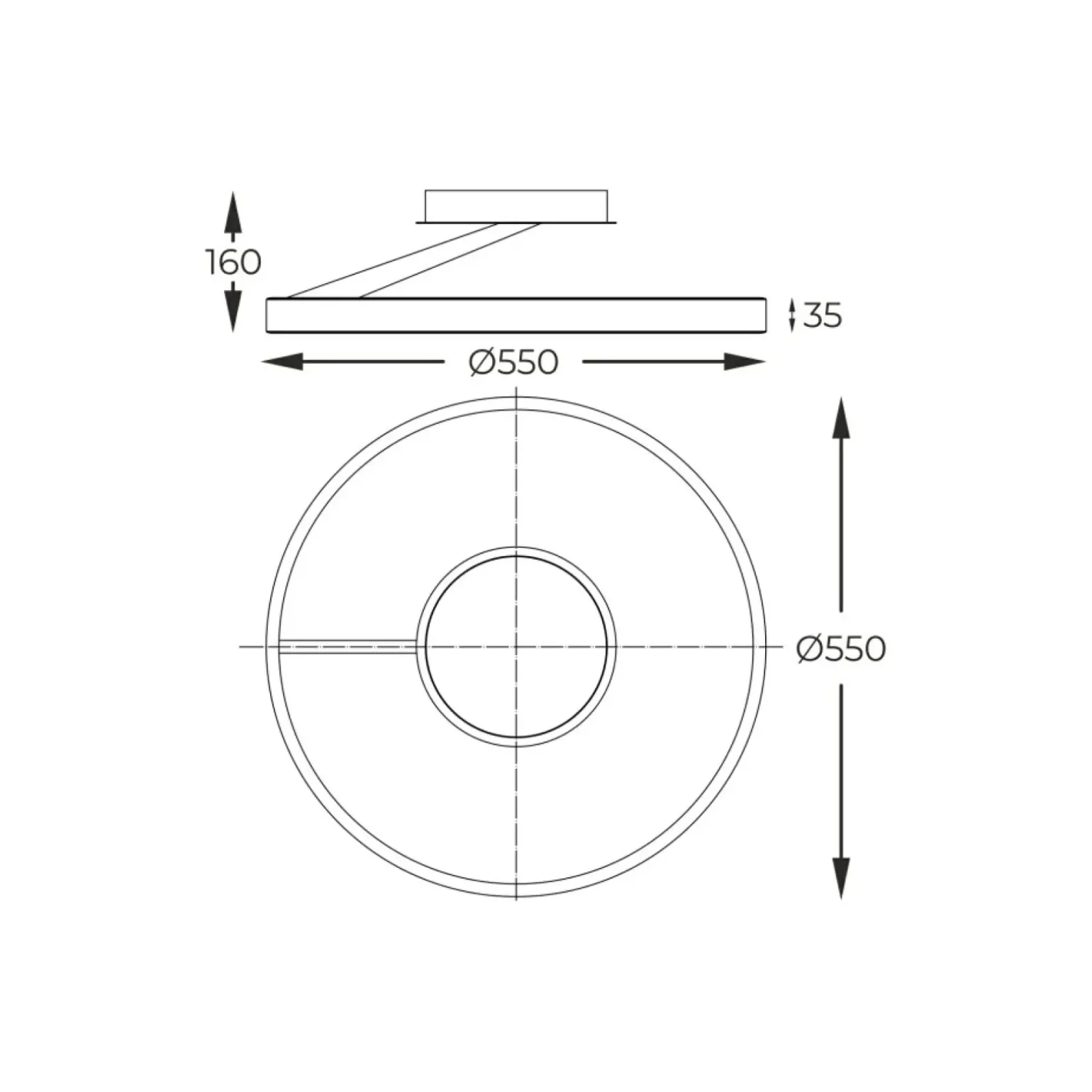 Sklep Kaja Minimalistyczny plafon na bazie okręgu MX3689-1L-3BGT MALU | Kaja