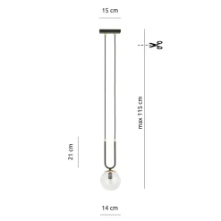 Discount Minimalistyczny, pojedynczy zwis do sypialni 1114/1 GLAM | Kaja Żyrandole Nowoczesne