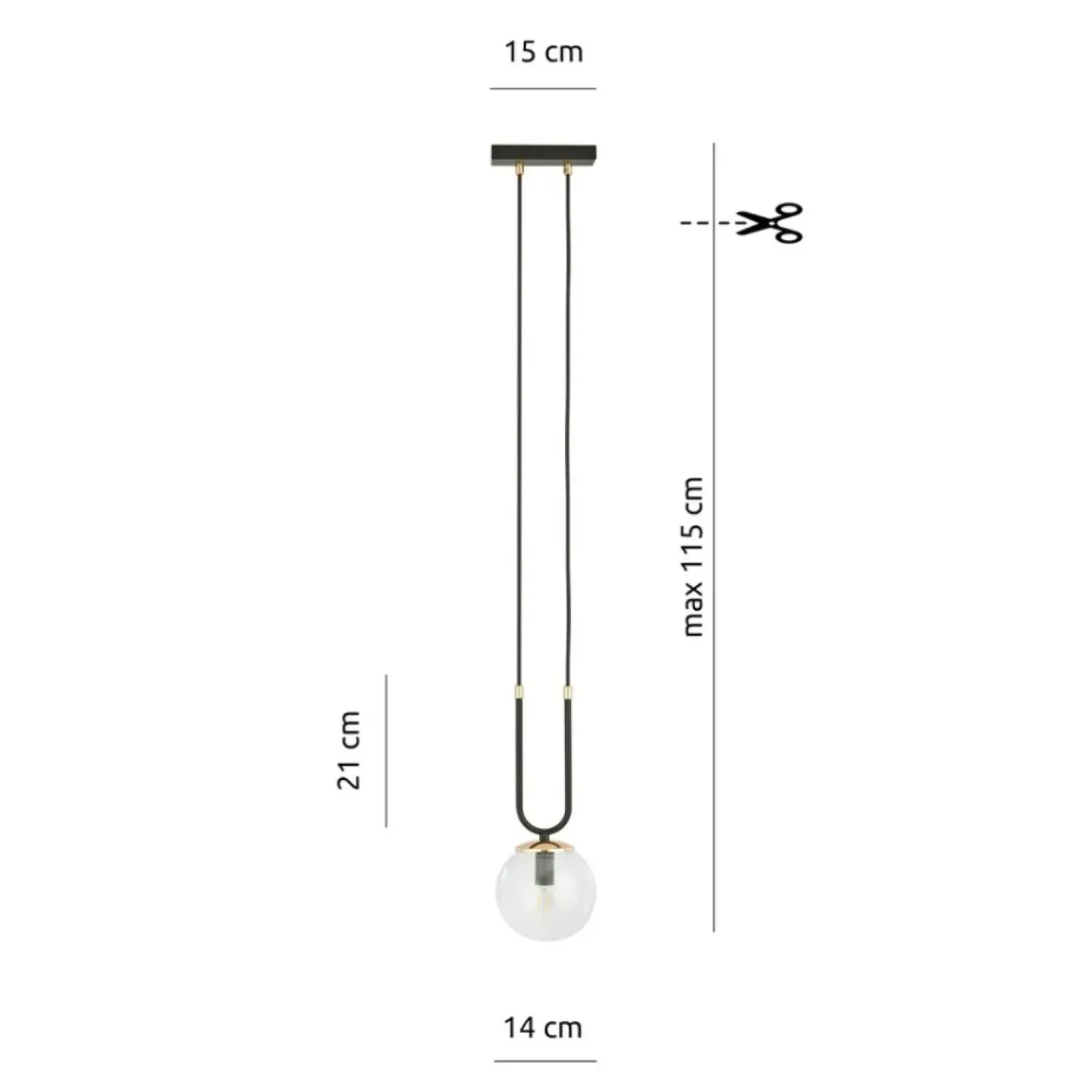 Discount Minimalistyczny, pojedynczy zwis do sypialni 1114/1 GLAM | Kaja Żyrandole Nowoczesne