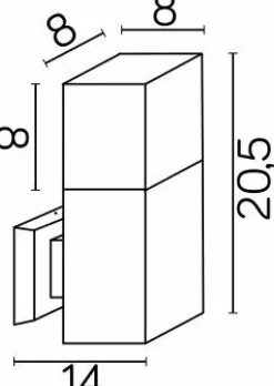 Sklep Kaja Minimalistyczny, kinkiet elewacyjny CB-K AL z serii CUBE | Kaja Oświetle