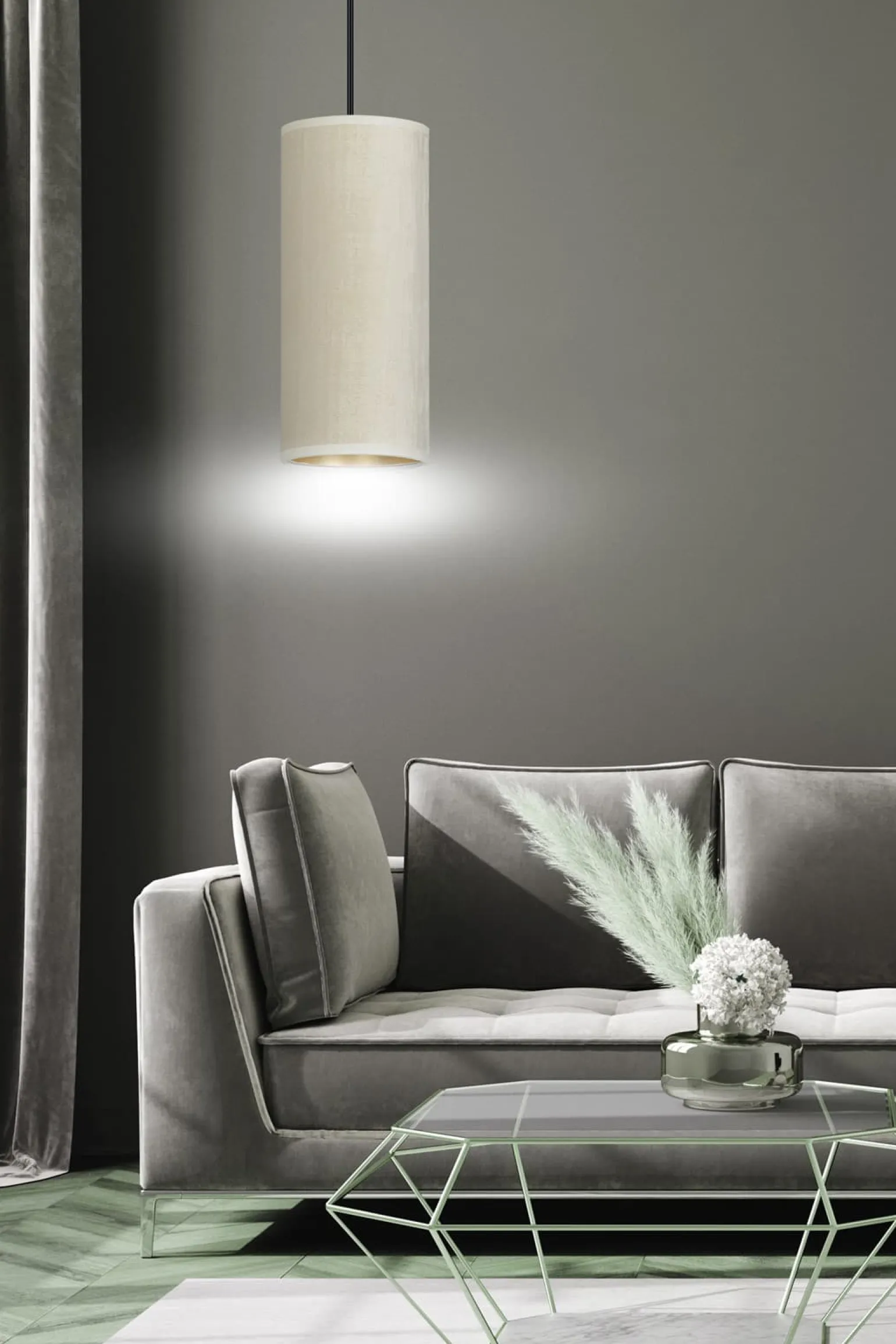 Sklep Kaja Minimalistyczny zwis z wąskim abażurem 1059/1 BENTE | Kaja Oświetlenie