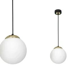 Best Minimalistyczny zwis ze złotą nakładką na klosz MLP6495 SPARTA | Kaja Żyrandole Nowoczesne