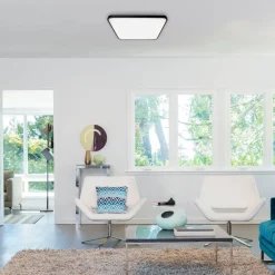 Sklep Kaja Mleczny plafon LED, czarna ramka 37x37cm 4000K ML7935 FABIO | Kaja