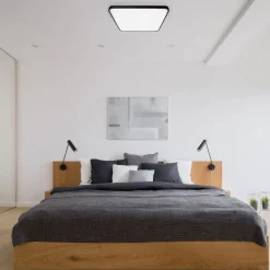 Sklep Kaja Mleczny plafon LED, czarna ramka 37x37cm 4000K ML7935 FABIO | Kaja